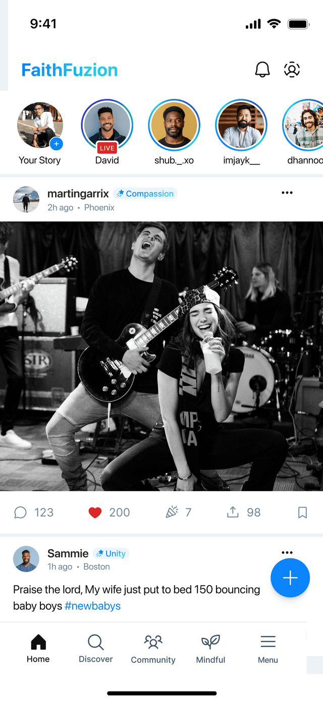 FaithFuzion App - Home Feed